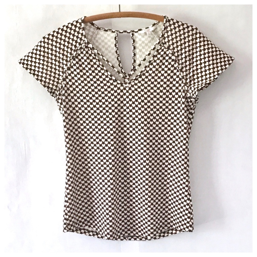 3/$15 Candie's Heart Print Cap Sleeve Tunic Top
